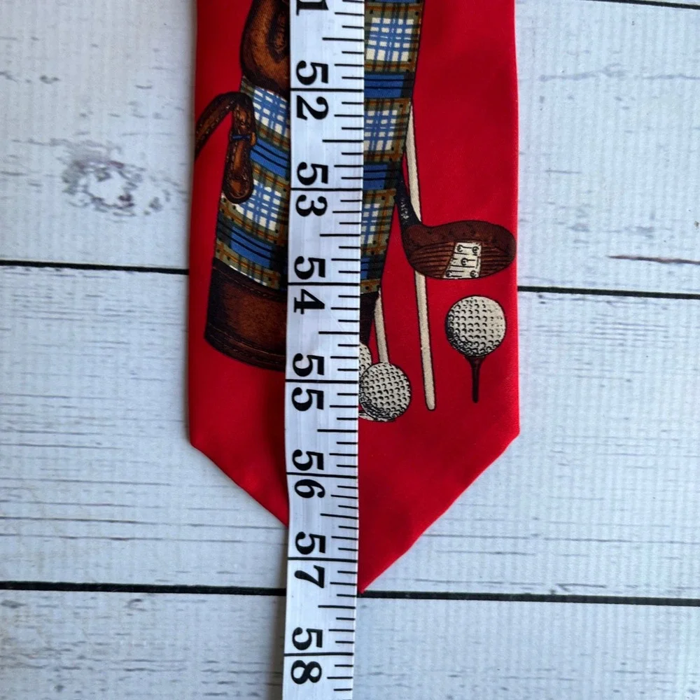 Polo Ralph Lauren Vintage Men's Preppy Tie Ivy League Red Silk Golf‎ Necktie USA